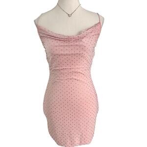 Windsor Baby Pink Rhinestone Fitted Dress Size Small